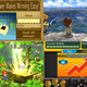 Scenes from Feed Mii, Ultimate Angler, Mii Trek, and Market Crashers (Screenshots: Nintendo)